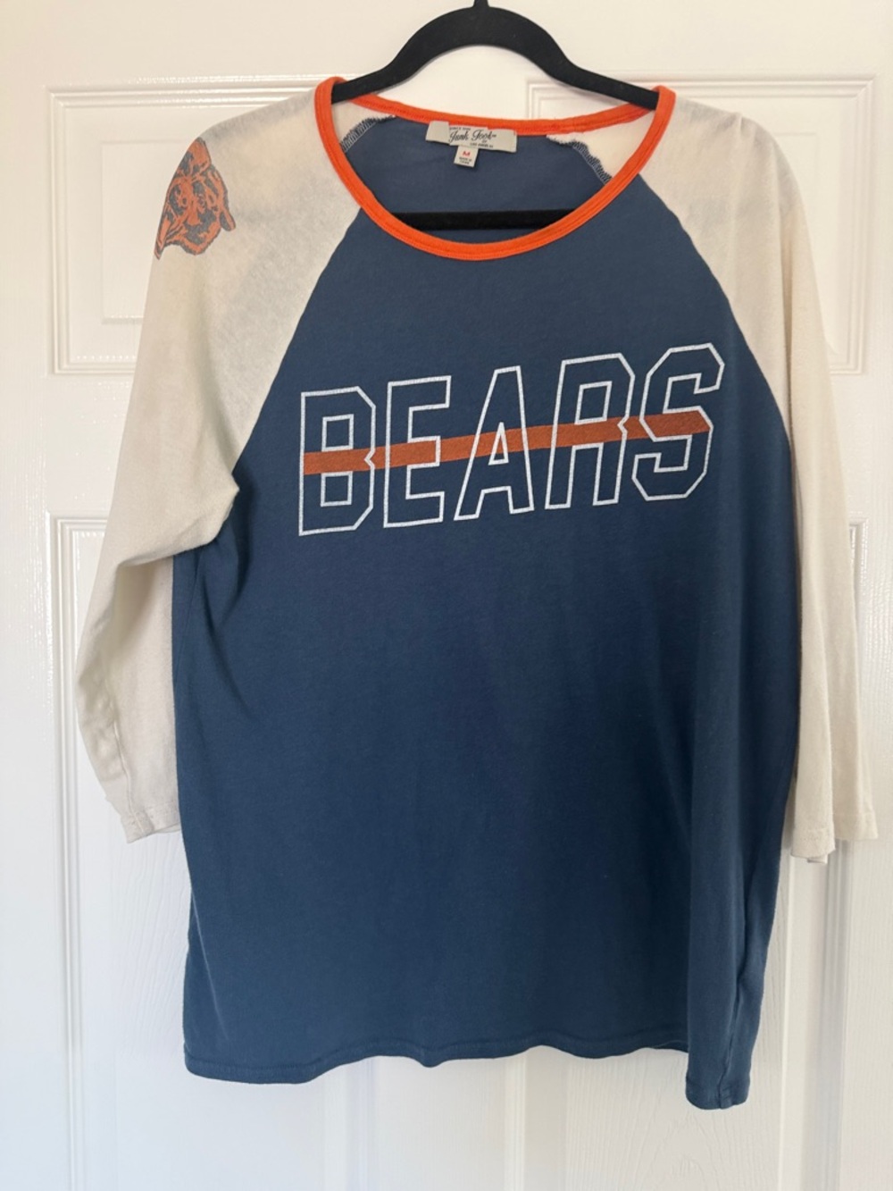 Junk Food Clothing Navy, Cream & Orange BEARS Raglan Tee